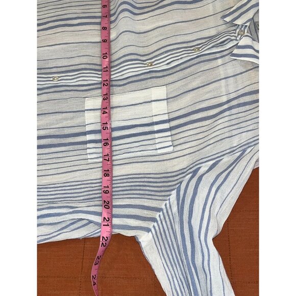 Sundance Womens Blue & White Striped Button-Up Shirt XL - Picture 8 of 10